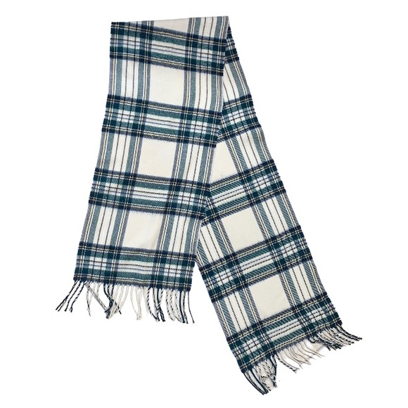 British 100% cashmere luxery plaid fringe scarf women’s accessory - Picture 2 of 7